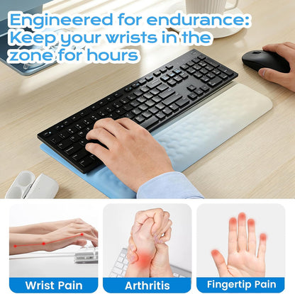 Keyboard Wrist Rest with Ergonomic Height - Computer Keyboard Stand & Soft Cushioned Pad for Wrist Pain Relief - Non-Slip Typing Support for Office, Gaming & Home (Black)