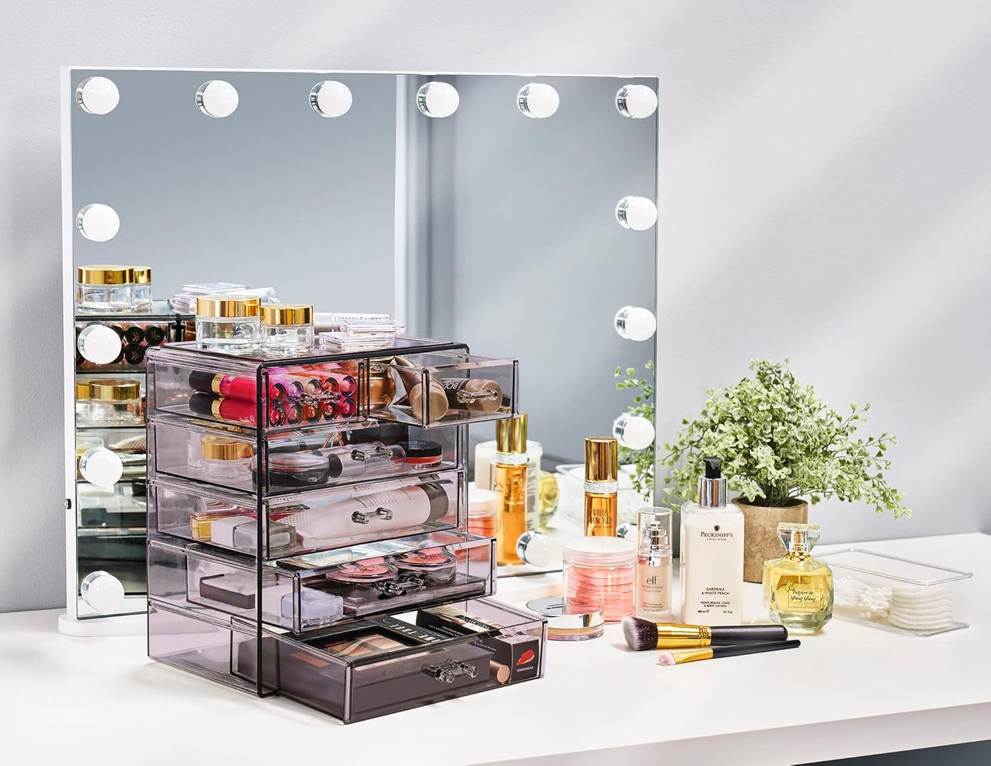 Sorbus Acrylic Makeup Organizer Set, 6-Drawer Vanity & Countertop Cosmetic Storage with Small & Wide Drawers, Clear Makeup Storage for Brushes, Lipsticks, Jewelry – Holiday Gift for Women & Teens