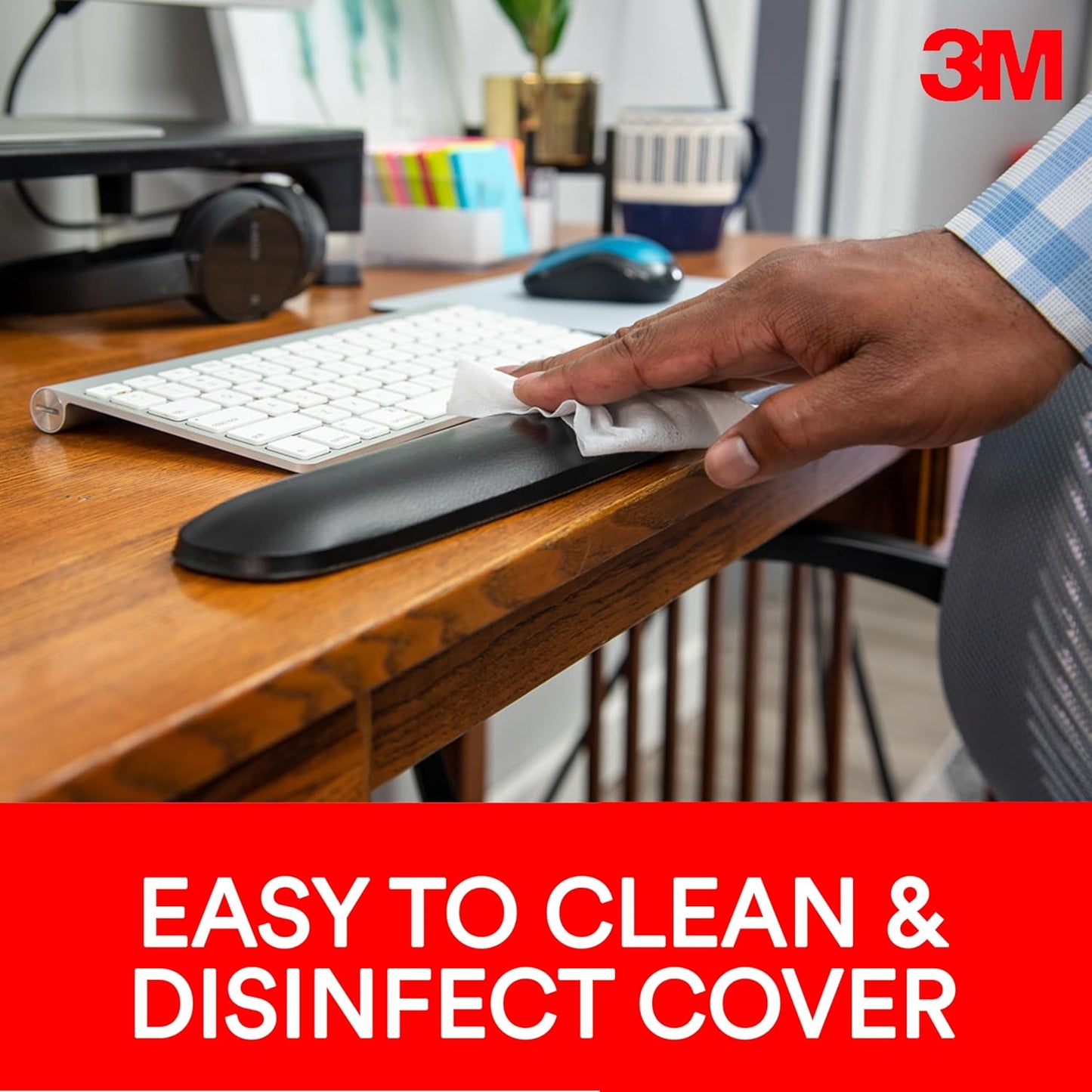3M Gel Wrist Rest for Keyboard and Mouse with Tilt-Adjustable Platform, Precise Mouse Pad, 25.5 in x 10.6 in, Black (WR422LE)