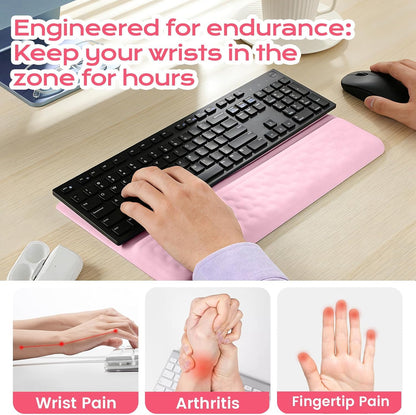 Keyboard Wrist Rest with Ergonomic Height - Computer Keyboard Stand & Soft Cushioned Pad for Wrist Pain Relief - Non-Slip Typing Support for Office, Gaming & Home (Black)