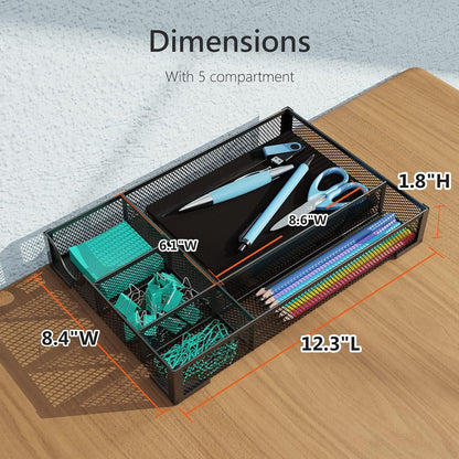 Desk Drawer Organizer Set, 3 Pcs Metal Mesh Office Drawer Organizers, Paper Organizer Letter Tray for Desk, Junk Drawer Organizer for Office, Kitchen, Makeup, Vanity