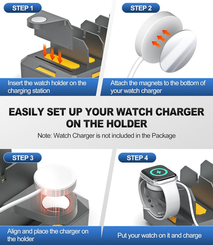 Charging Station for Multiple Devices, Honcila 6 in 1 Multi Charger Station Charging Dock for Cellphone Tablet iPhone iPad and More - 50W Charging Station Organizer with 6 Mixed Charging Cables