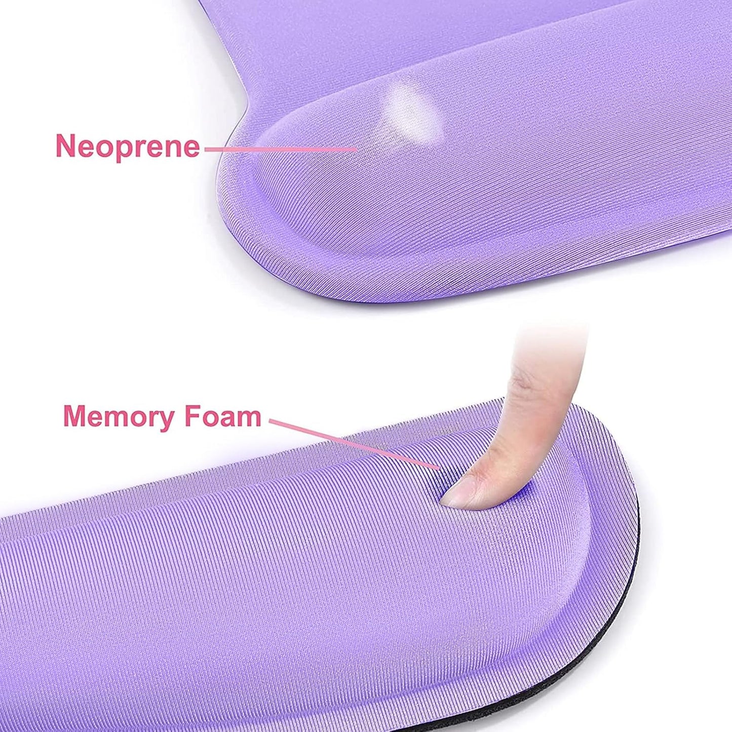 MOSISO Wrist Rest Support for Mouse Pad & Keyboard Set, Ergonomic Mousepad Non-Slip Base Home/Office Pain Relief & Easy Typing Cushion with Neoprene Cloth & Raised Memory Foam, Apricot