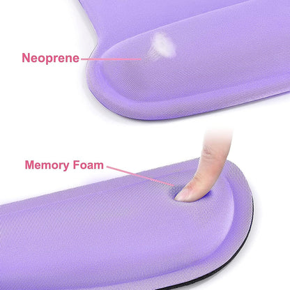 MOSISO Wrist Rest Support for Mouse Pad & Keyboard Set, Ergonomic Mousepad Non-Slip Base Home/Office Pain Relief & Easy Typing Cushion with Neoprene Cloth & Raised Memory Foam, Apricot