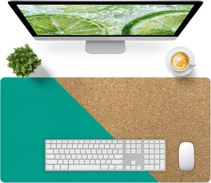 Bloss Leather Desk Pad and Keyboard Wrist Rest, Large Mouse Pad + Keyboard Pad+Mouse Wrist Support, Non-Slip Desk Mat Protector for Office, Home(31.5×15.7 Inches,Beige)
