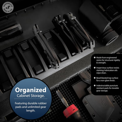 EDC Knife Rack - EDC Gear Organizer Tray - Holder for Knives & Accessories (Black)