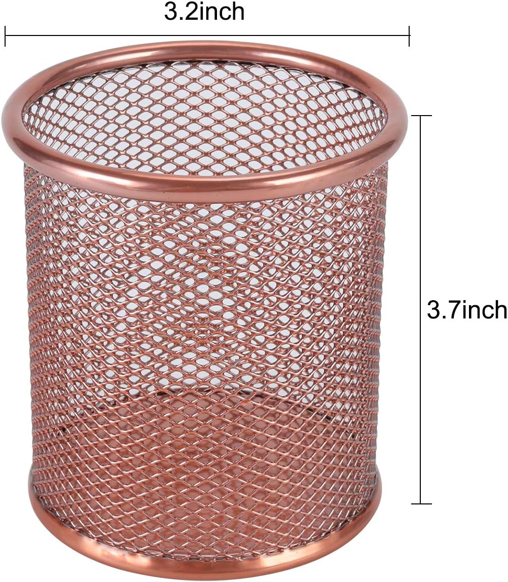 PAG Pencil Holder for Desk, 2 Pack Desktop Pen Cup, Office Supplies Desk Organizers and Accessories Organization, Makeup Brush Holder, Gold