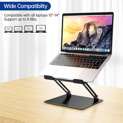 BESIGN LS10 Aluminum Laptop Stand, Ergonomic Adjustable Notebook Tablet Stand, Computer Holder Compatible with Air, Pro, Dell, HP, Lenovo More 10-14" Laptops, Silver