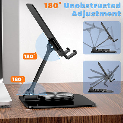 360 Rotatable Foldable Phone Stand for Desk,Fully Adjustable Desktop Phone Holder Cradle Dock Compatible with iPhone 17 16 15 14 13 12 11 Pro Max,Tablets,All Phones(Pink)