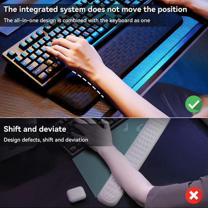 Wrist Rest with Keyboard Stand, Computer Wrist Support Pad, Ergonomic Keyboard Riser Holder Lifter Tray with Wrist Pad, Memory Foam Desk Cushion, Palm Hand Typing for Office Home School