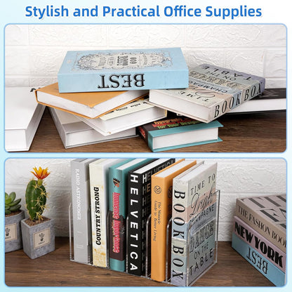 Acrylic Magazine File Holder, 6 Vertical Compartments Clear Acrylic File Organizer, Desktop Document Sorter & Bookend for Office/Home/Classroom, Storage for Documents, Books, Tablets & Accessories