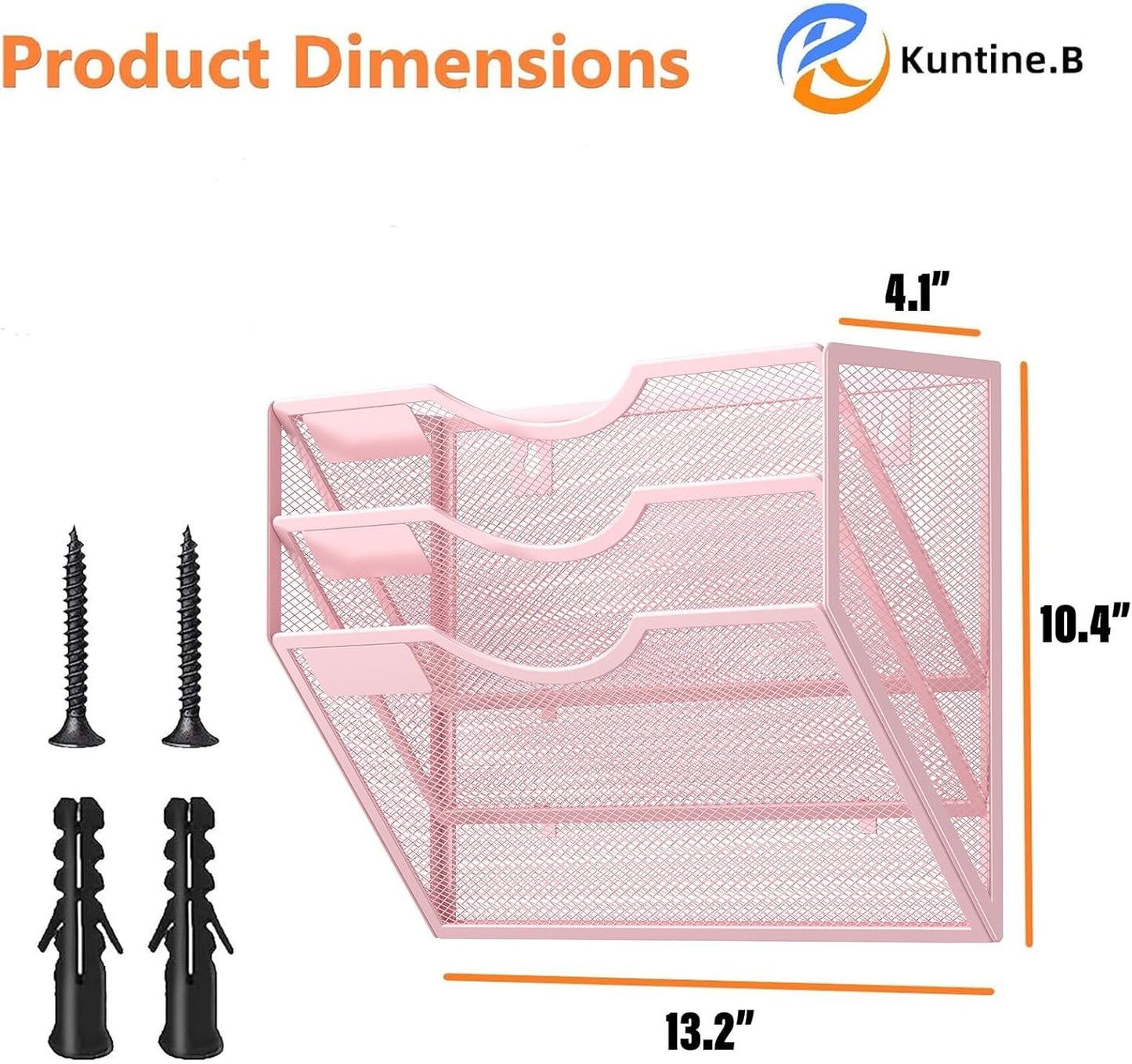 Kuntine.B Wall File Organizer Office Hanging Magazine Holder Wall File Organizer for Office Home (Black, 5 Tier)