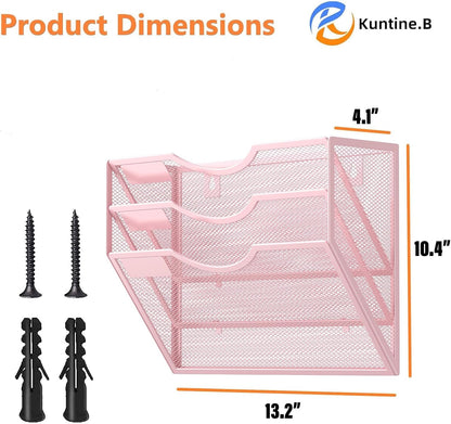 Kuntine.B Wall File Organizer Office Hanging Magazine Holder Wall File Organizer for Office Home (Black, 5 Tier)