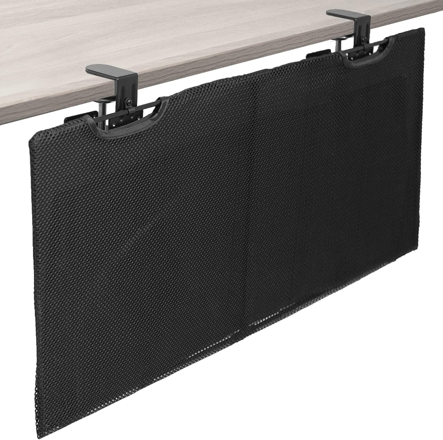 VIVO 48 Inch Clamp-on Privacy and Cable Management Organizer Sleeve, Wire Hider Kit Panel System, Desk Skirt, Black, DESK-SKIRT-48P