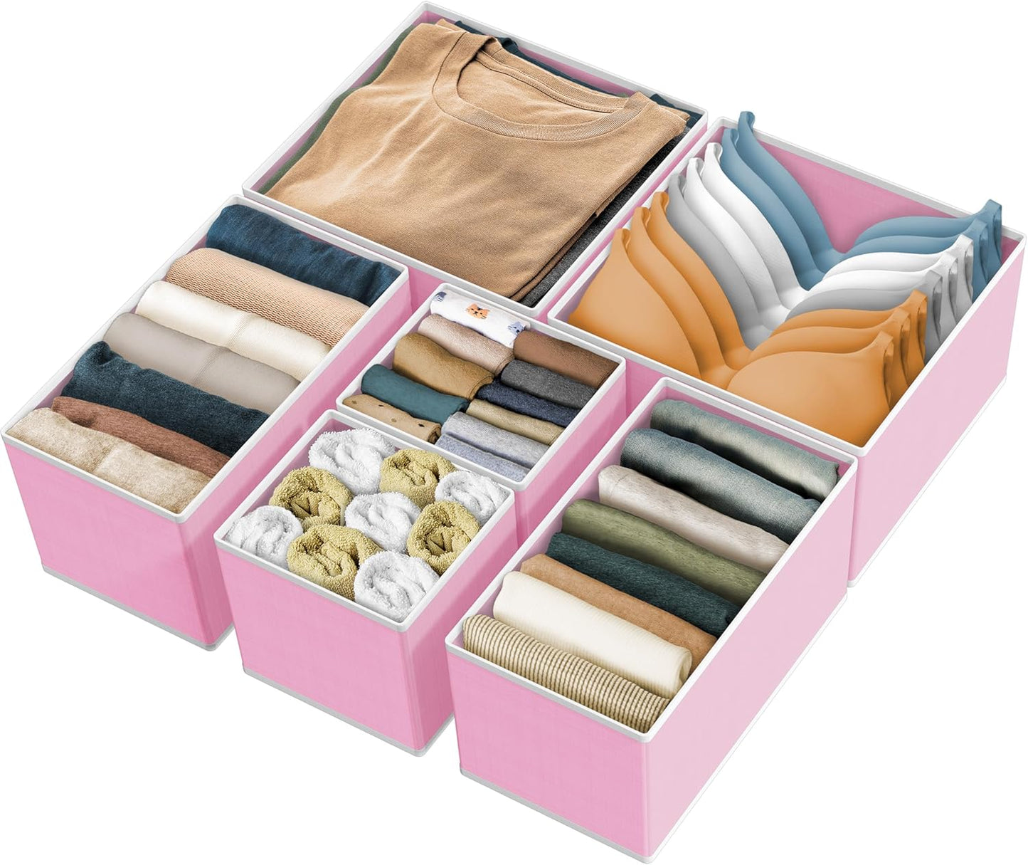 SIMPLE HOUSEWARE Foldable Drawer Organizer for Clothes/Underwear/Panty/Onesie Stocking Bin, Set of 12, Black