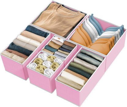 SIMPLE HOUSEWARE Foldable Drawer Organizer for Clothes/Underwear/Panty/Onesie Stocking Bin, Set of 12, Black