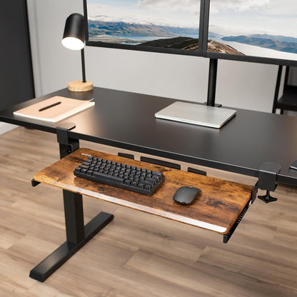 VIVO Large Clamp-on Computer Keyboard and Mouse Under Desk Slider Tray, 27 x 11 inch Pull Out Platform Drawer, White, MOUNT-KB05W