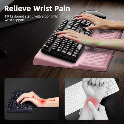 Ospelelf Keyboard Wrist Rest, Comfortable Ergonomic Keyboard Stand Riser Holder for Office Home