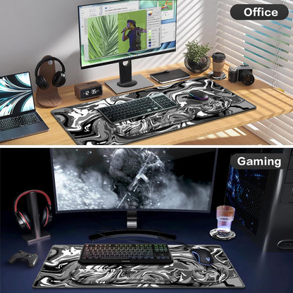 Desk Mat, Large Gaming Mouse Pad with Wrist Rest, 4in1 XXL Mousepad+Keyboard Wrist Rest+Mouse Pad Wrist Support+Cup Coaster Set Ergonomic Floral Computer Desk Arm Wrist for Decor Home Office Women