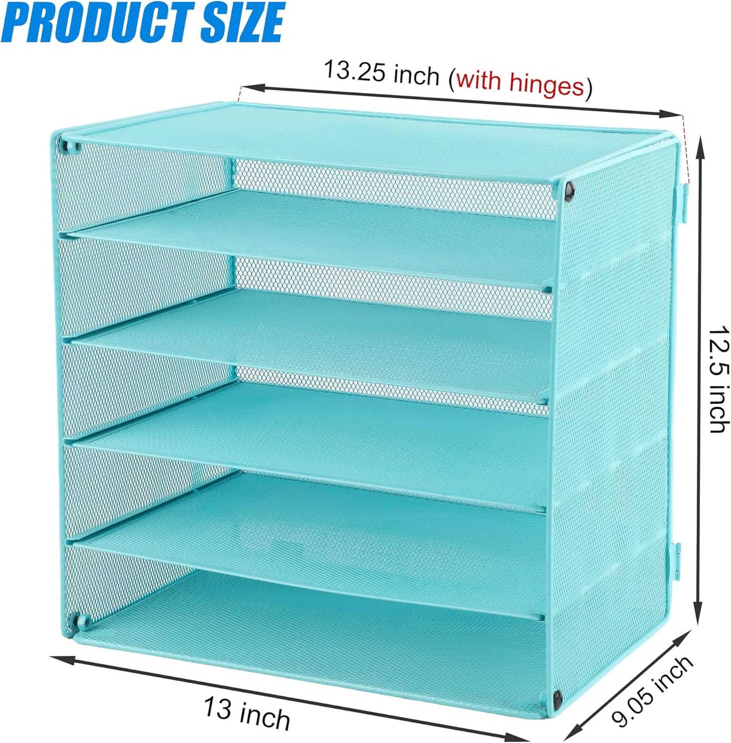 EASEPRES 3 Tier Mesh Desk Organizer Tray, File Paper Letter Folder Holder Desktop Paper Sorter Mail Organization Rack Storage Accessories, for Office Home School Classroom, Black