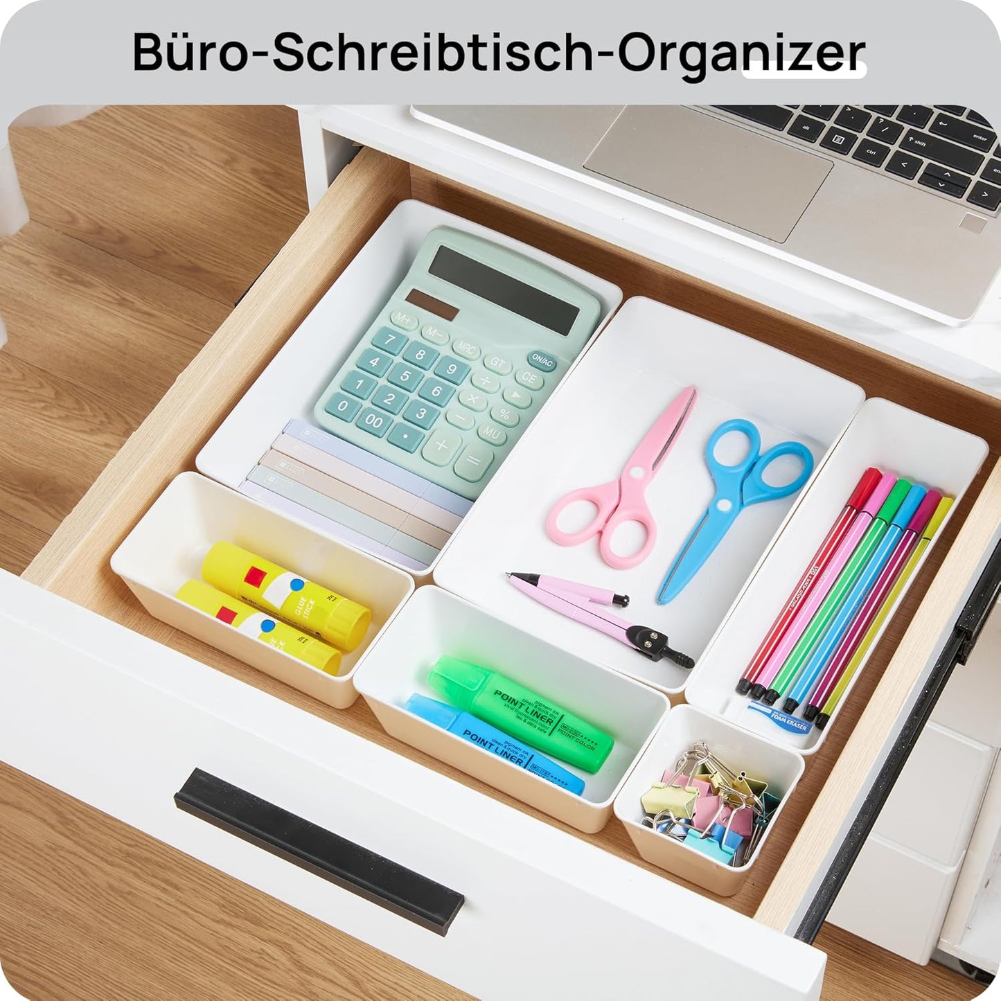 Vtopmart 25 PCS Clear Plastic Drawer Organizers Set, 4-Size Versatile Bathroom and Vanity Drawer Organizer Trays, Storage Bins for Makeup, Bedroom, Kitchen Gadgets Utensils and Office