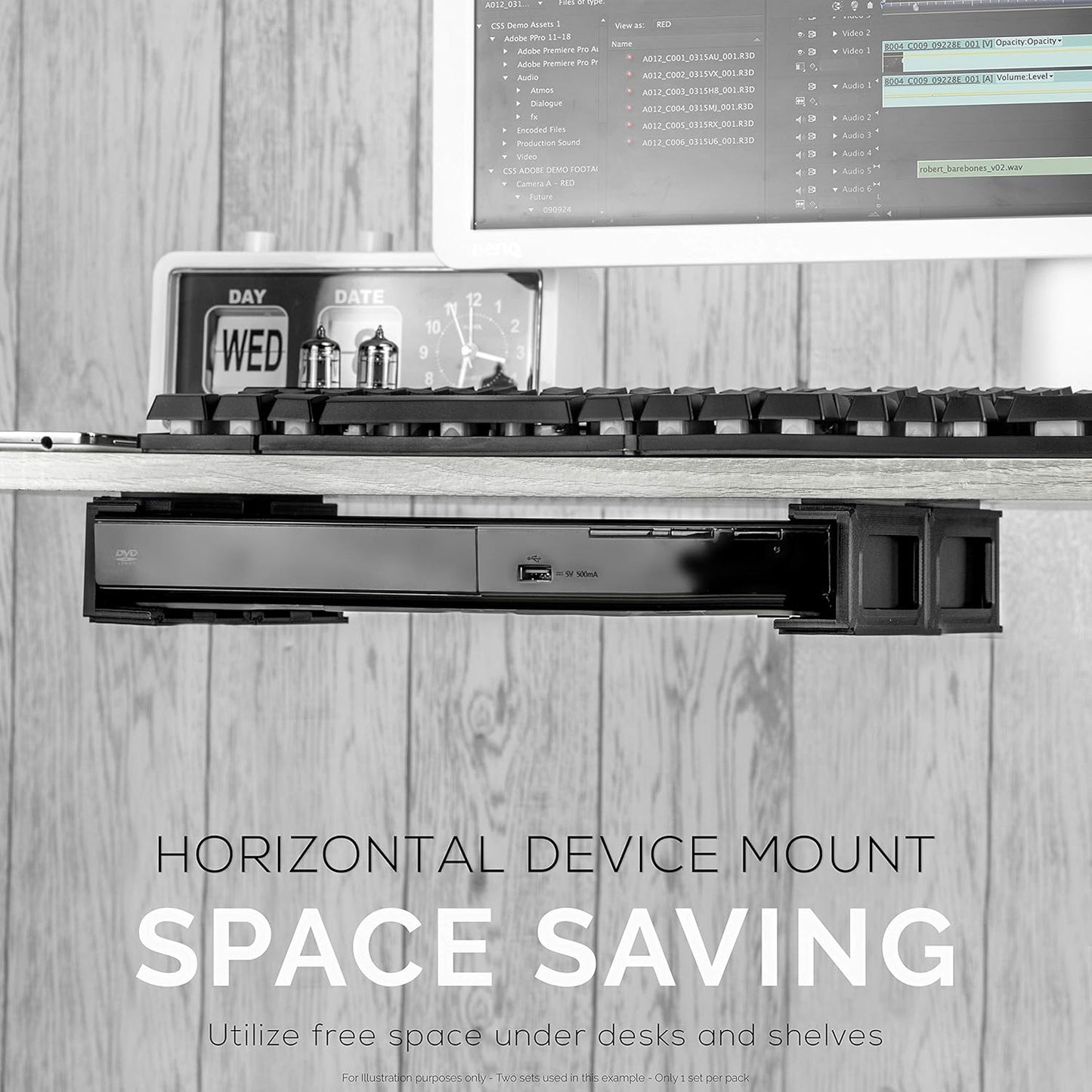 Screwless 1.5" Wide Horizontal Cable Box Mount, Modem, Router, Mesh, Streaming Media Devices & More | Mount Horizontally Any Device upto 1.5" Wide & 4lb, Strong VHB Adhesive, No Tools by Brainwavz