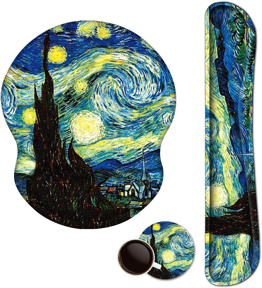 ArtSo Upgraded Wrist Rest Support for Mouse Pad & Keyboard, Ergonomic Gel Mousepad Non-Slip Rubber Base Home,Office Pain Relief, Easy Typing Cushion Neoprene, Soft Memory Foam, Purple Heart Butterfly