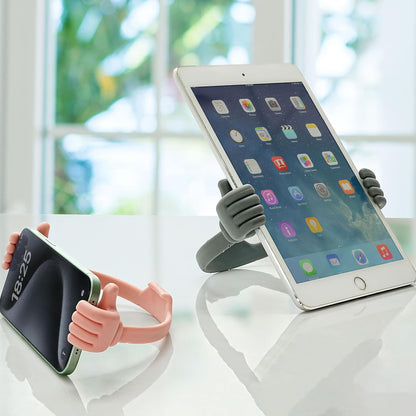 Honsky Thumbs-up Cell Phone Stand Holder,Tablet Stand Cradle for Desk Desktop Smartphone Cellphone Mobile Phone,Tablets - Universal, Adjustable Flexible,Blue