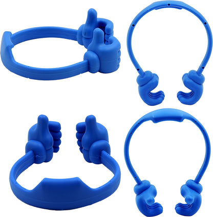 Honsky Thumbs-up Cell Phone Stand Holder,Tablet Stand Cradle for Desk Desktop Smartphone Cellphone Mobile Phone,Tablets - Universal, Adjustable Flexible,Blue