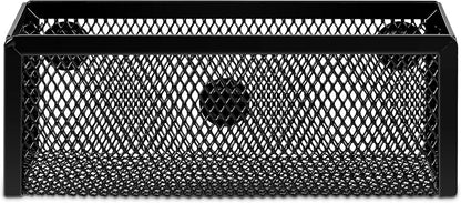 Amazon Basics Wire Mesh Pen Holder, Pencil Cup Desk Organizer for Stationery, Scissors, Office Caddy Storage, 3.7" x 3.3", Black