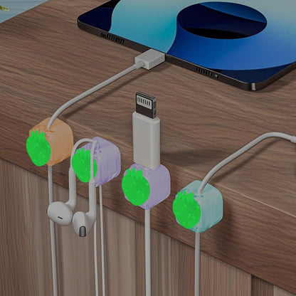 9Pack Magnetic Cable Clips for Nightstand, Adhesive Night-Glowing Cord Holder Organizer for Office Home Desk Wall Car (Star Cat Strawberry)