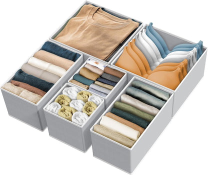 SIMPLE HOUSEWARE Foldable Drawer Organizer for Clothes/Underwear/Panty/Onesie Stocking Bin, Set of 12, Black