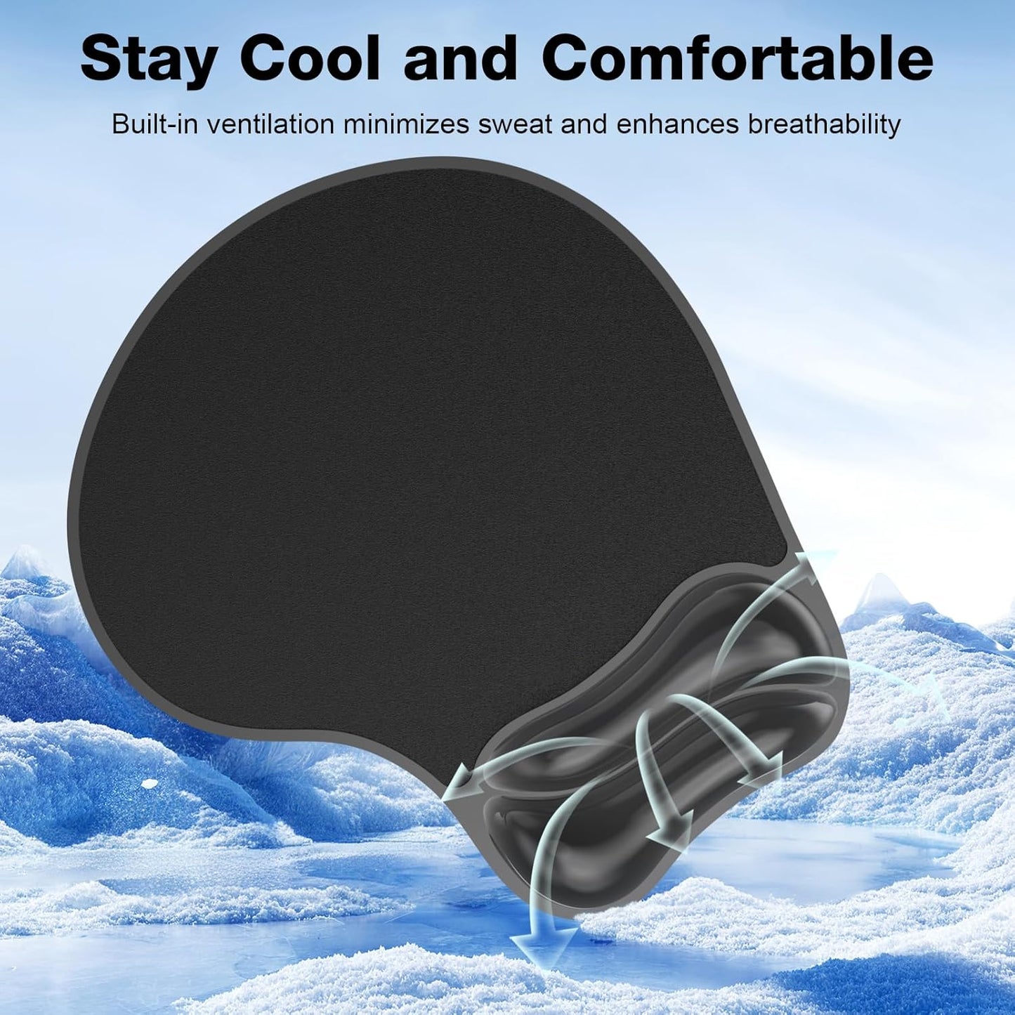 Gel Mouse pad & Keyboard Wrist Rest Set, Ergonomic Keyboard and Mousepad with Wrist Support, Keyboards Wrist Rest, Computer Keyboards Pad, Cooling Gel Blue