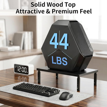 OPNICE Desk Organizers and Accessories, Adjustable Computer Monitor Stand Riser, Laptop Stand for Desk, Office Desk Accessories & Workspace Organizers for Home Office, Black Wood