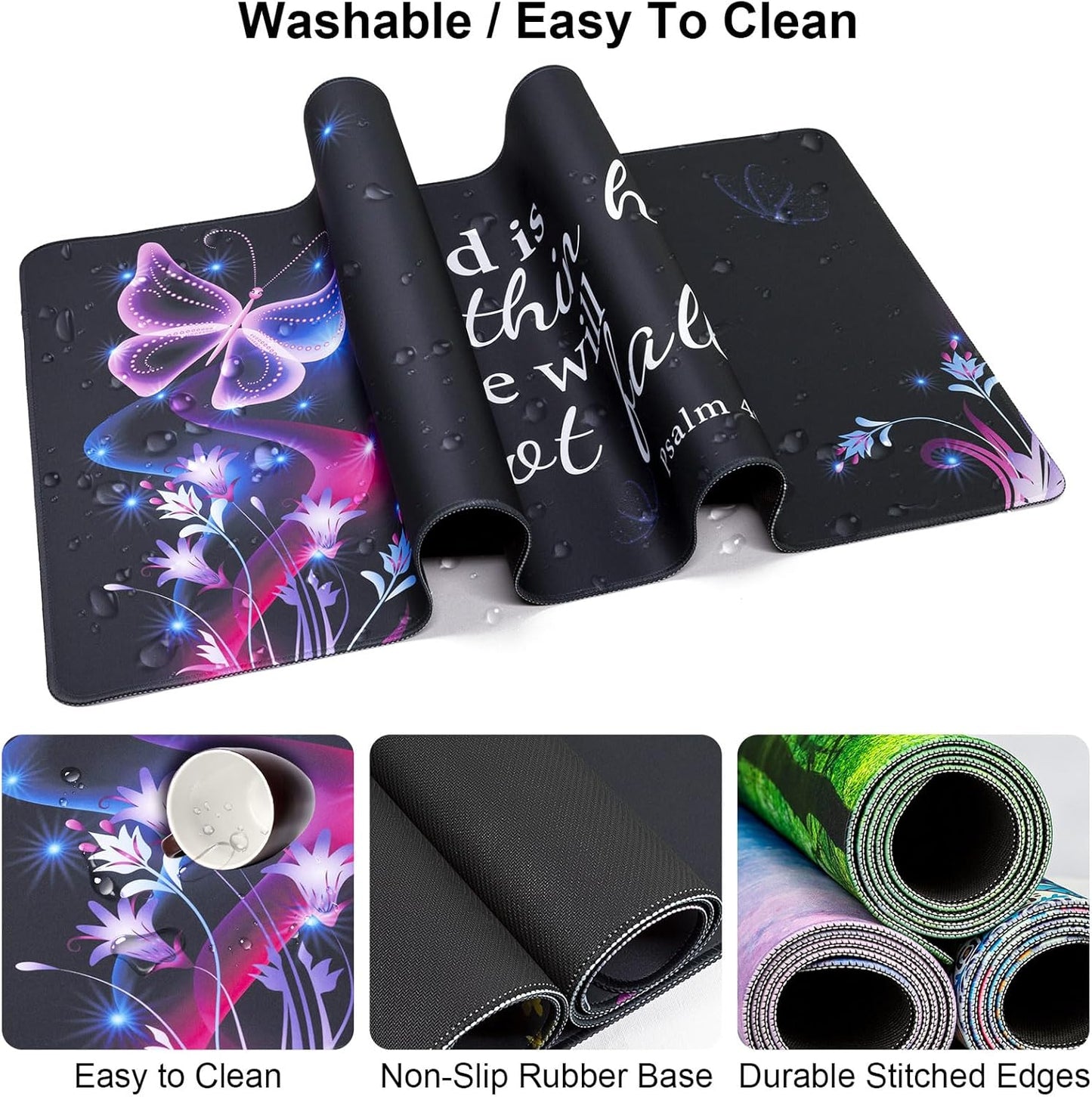 Keyboard Wrist Rest + Mouse Pad with Wrist Support + Desk Mat + Coaster 4 in 1 Set, XXL Large Gaming Mousepad Cute Ergonomic Mouse Pads for Desk Computer Laptop Office Decor-Beach