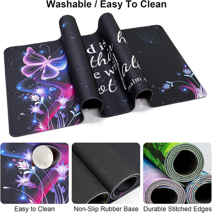 Keyboard Wrist Rest + Mouse Pad with Wrist Support + Desk Mat + Coaster 4 in 1 Set, XXL Large Gaming Mousepad Cute Ergonomic Mouse Pads for Desk Computer Laptop Office Decor-Beach