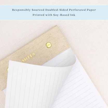 ELYN Lined Spiral Journal, Linen Hardcover Notebook with Matching Gold Gel Pen, 252 Pages, 8 in x 5 in - 100 GSM Premium Paper, Spiral Notebook for Home, Office, Notes & Gifts, (Linen)