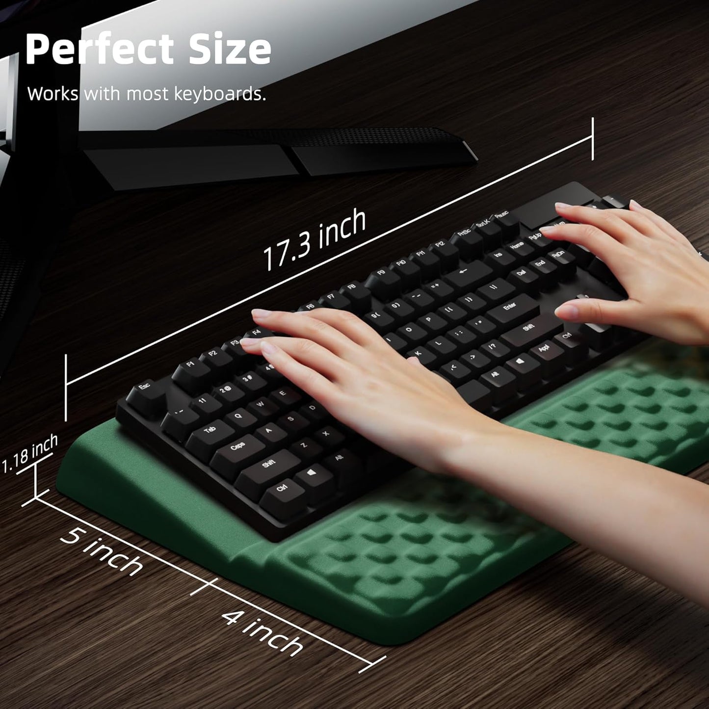 Ospelelf Keyboard Wrist Rest, Comfortable Ergonomic Keyboard Stand Riser Holder for Office Home