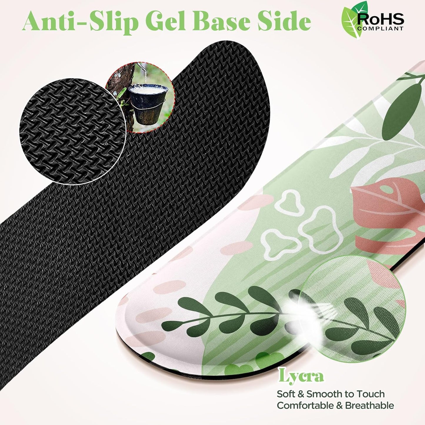Gimars Upgrade Enlarge Silky and Superfine Fabric Gel Memory Foam Keyboard Wrist Rest Set, Ergonomic Keyboard Mouse Wrist Support for Typing Pain Relief, Comfort for Office, Gaming, Computer