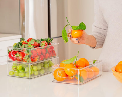 ClearSpace Pantry Organization and Storage Bins with Removable Dividers & Lids – Perfect Pantry Organizers or Kitchen Organization – Refrigerator Organizer Bins, Cabinet Organizers, 2 Pack