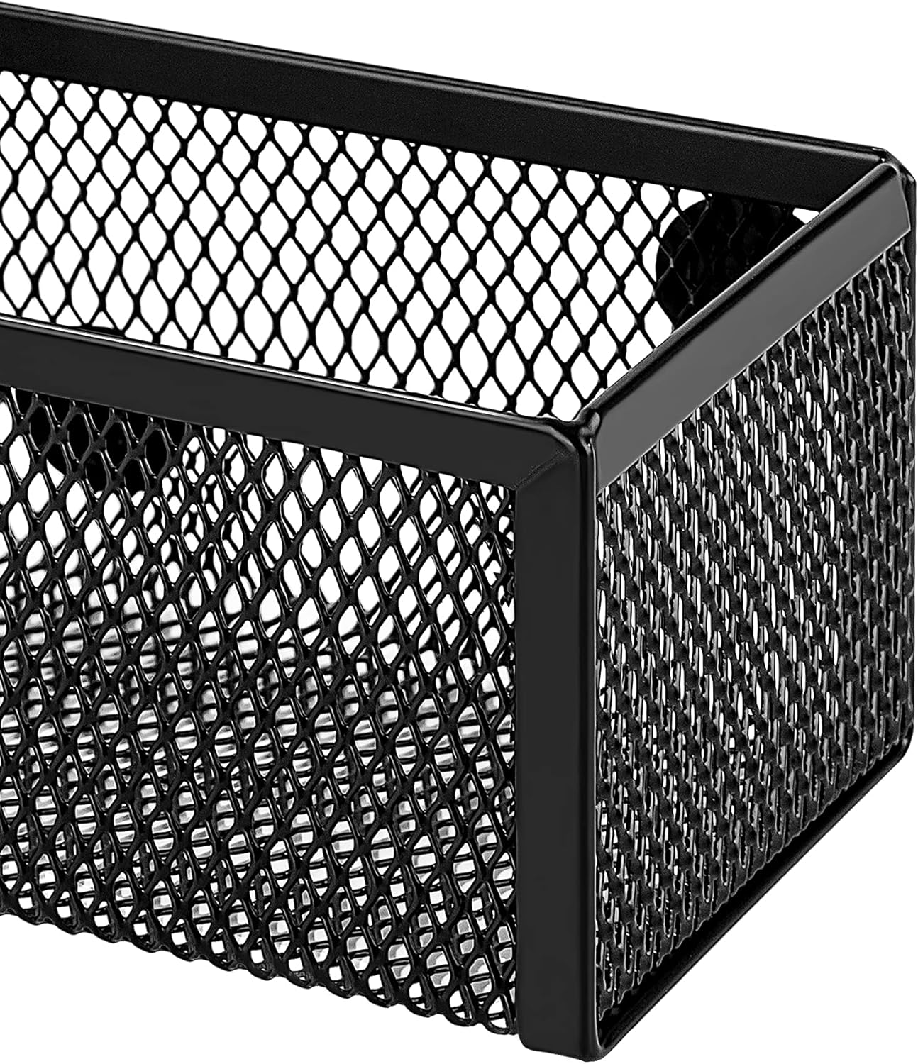 Amazon Basics Wire Mesh Pen Holder, Pencil Cup Desk Organizer for Stationery, Scissors, Office Caddy Storage, 3.7" x 3.3", Black