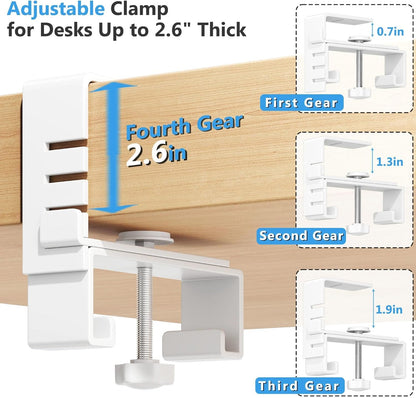 Litwaro Under Desk Cable Management Tray No Drill, 36" Cord Organizer with Clamp for Standing Desk, Premium Fabric Cable Tray with Wire Management for Office Home, Black