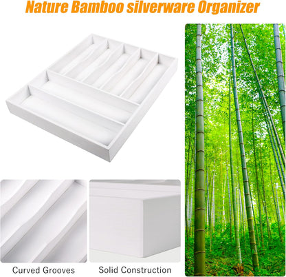 Kitchen Silverware Drawer Organizer and Storage Flatware Cutlery Utensil Holder Spice Rack Containers Bathroom Counter Cabinet Office Desk Makeup Drawer Tray Kitchen and Dining Tools Decor Accessories
