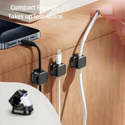 12Pack Spring Cord Organizer,Magnetic Cable Clips, Cable Management, Office Desk Accessories, Cord Organizer, Cable Smooth Adjustable,for Desk, Wall, Car, Home Office, Phone Cable Management (White)