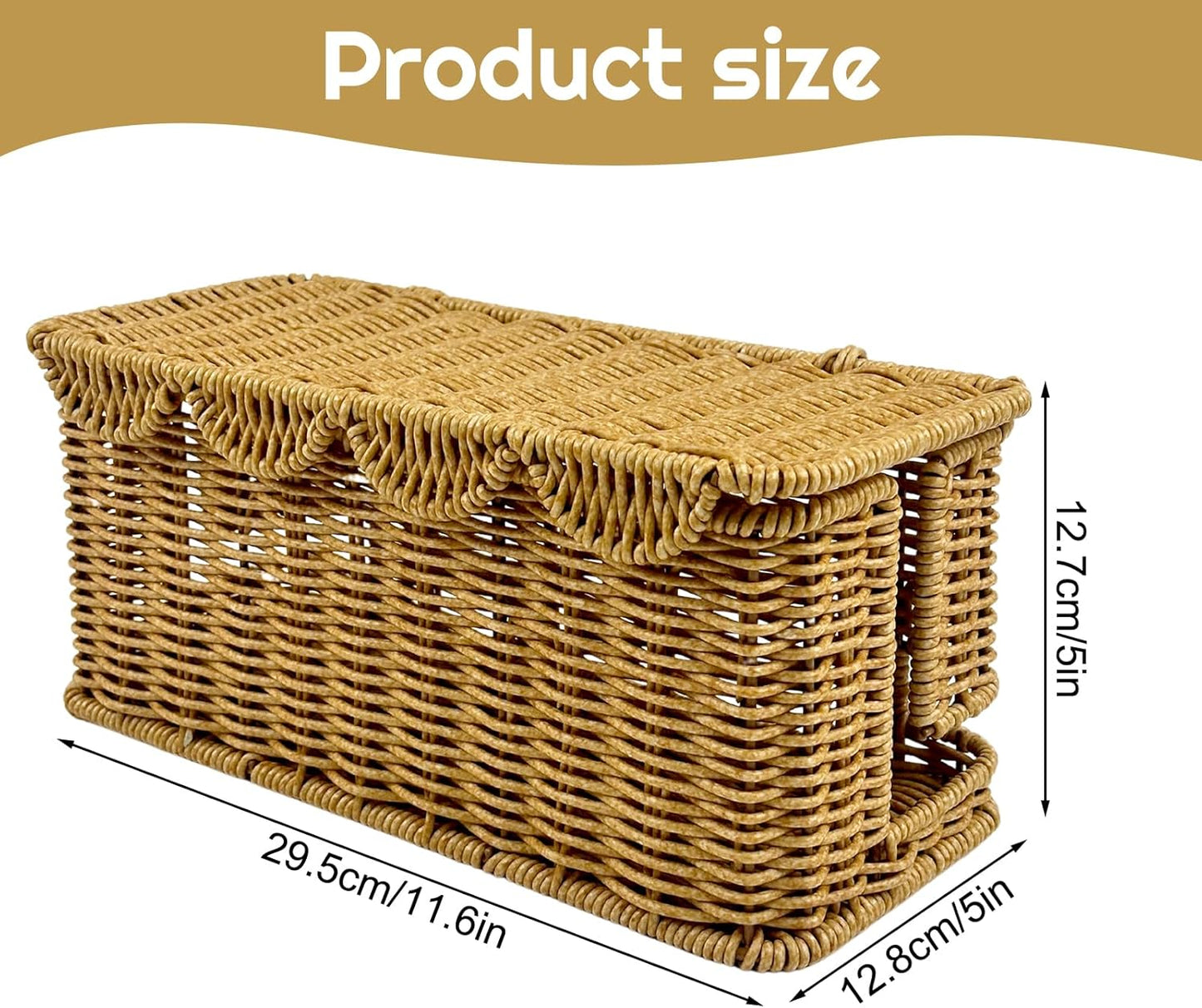 Scalloped Edge Handmade Cable Management Box, Elegant Plastic Rattan Cable Organizer, 2 Open Slots Sturdy Cord Hider Box, Under Desk Cord Organizer for Home TV Wires Computer Router USB Hub Strip (1)