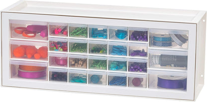 IRIS USA Small Parts Storage Cabinet, Made in USA, 64-Drawer Organizer Chest for Hardware, Screws, Nuts & Bolts, Charms, Beads, Craft Supplies, Scrapbook & Hobby Storage, Teacher Toolbox – White