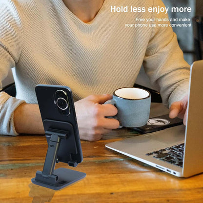 3 Pcs Cell Phone Stand,Fully Foldable and Angle Height Adjustable with Silicon Pad Cell Phone Holder for Desk, Office, Tablet Stand Compatible with All 4-10 Inches Smartphone and Tablet(Black)