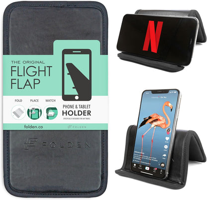 Flight Flap Airplane Phone Holder, Flexible Cell Phone Holder, Folding Cellphone Stand for Desk, Bed, Office, Treadmill - Airplane Gadgets for Long Travel Accessories - Plane Essentials (Silicone)
