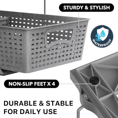 Simple Houseware 2 Tier Bathroom Organizer Tray Pull-Out Sliding Drawer, Under Sink Storage, Black