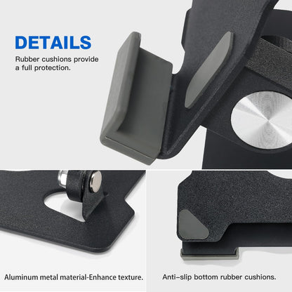 KABCON Quality Tablet Stand,Adjustable Foldable Eye-Level Aluminum Solid Up to 15-in Tablets Holder for Microsoft Surface Series Tablets,iPad Series,Samsung Galaxy Tabs,Amazon Kindle Fire,Etc.Silver